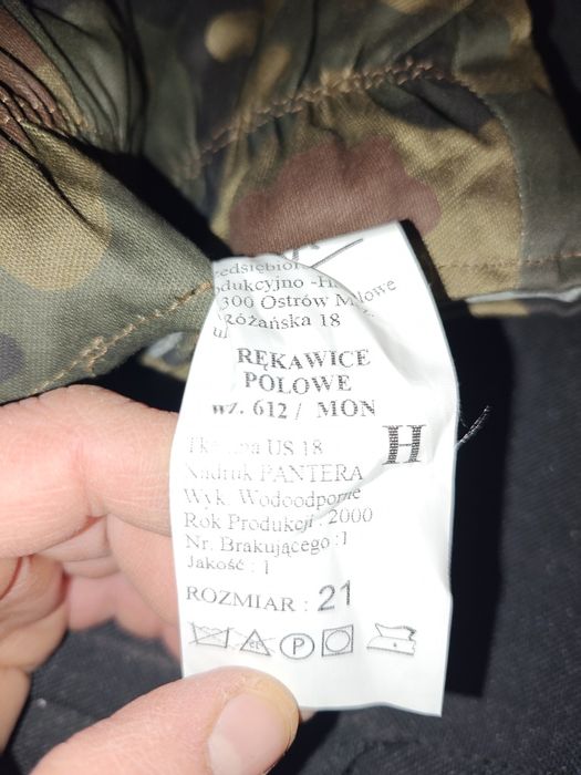 Rękawice polowe wzór 612/MON roz. 21