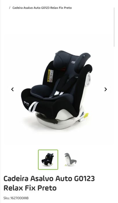Cadeira auto criança cinza