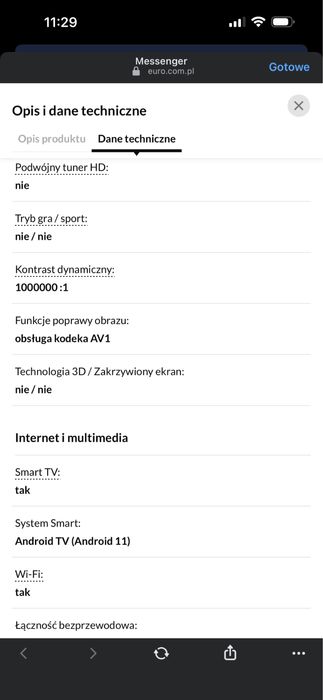 Telewizor sharp 40 cali