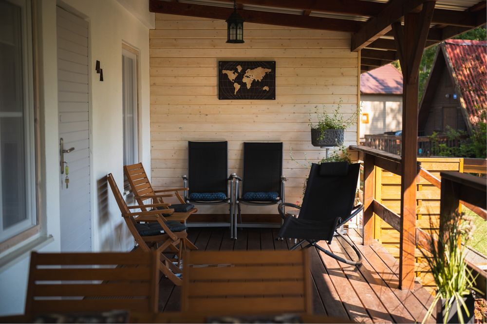 Domek Warmia I Mazury nad jeziorem Symsar, pomost , łódka