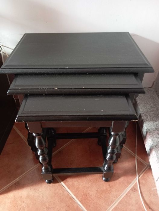 Conjunto de 3 mesas pretas