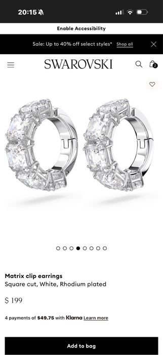 Каффа Swarovski, пусети