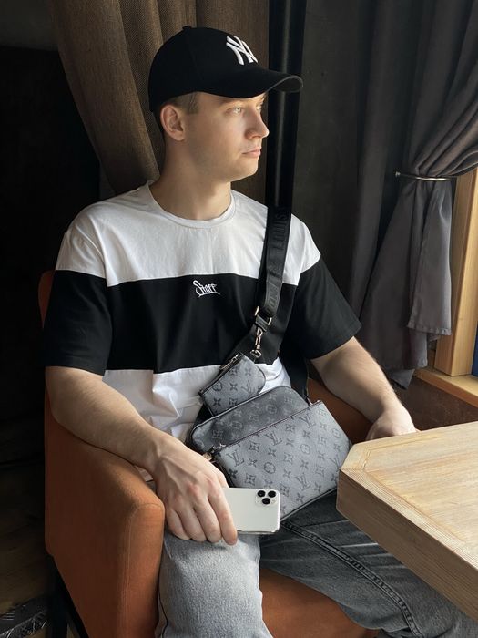 Мужская сумка Louis Vuitton чоловіча сумка барсетка месенджер клатч тріо 3в1 через плече клатч