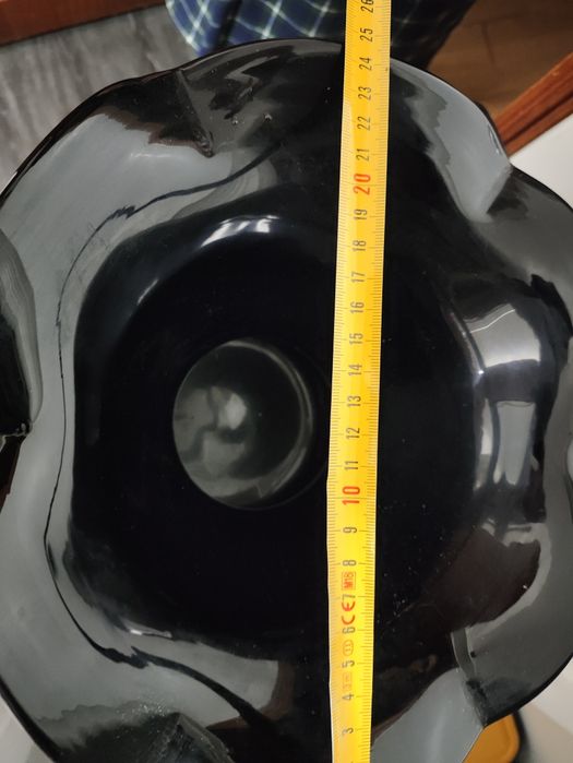 Vaso cerâmica preto dourado