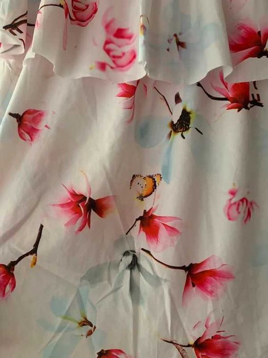 Bluzka off shoulder kwiaty biała