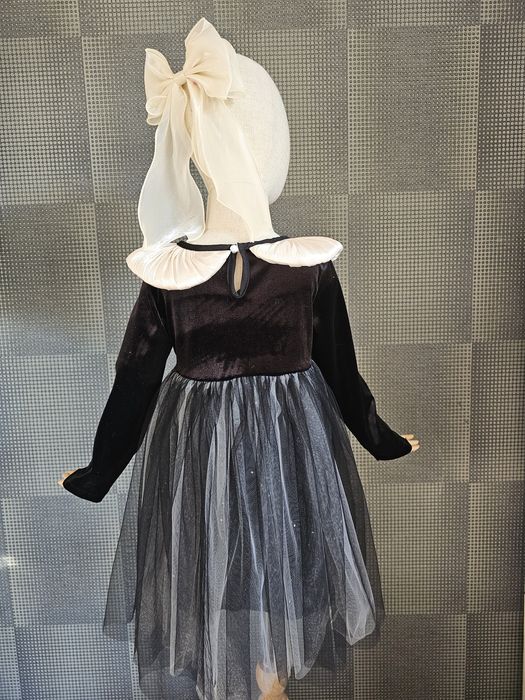 Пишна дитяча чорна оксамитова класична сукня детское платье чёрное