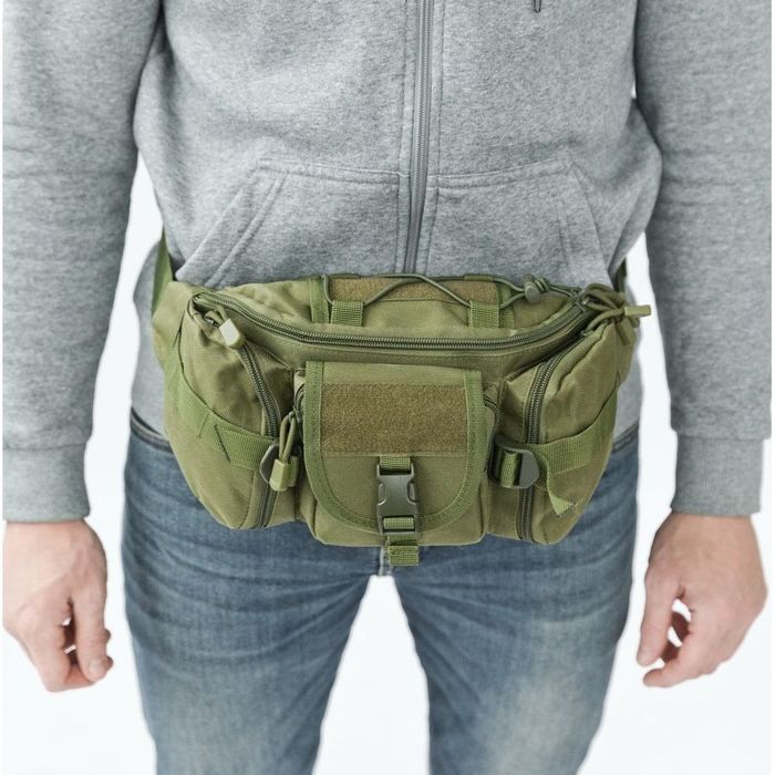 Якісна велика сумка - бананка на 8 кишень, чоловіча жіноча поясна