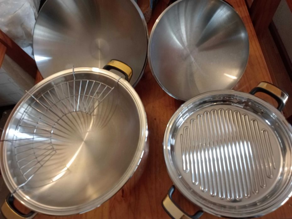 Grelhador e wok em inox Euromarket novos