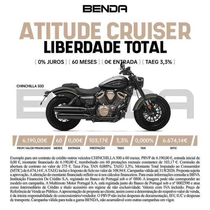 Benda Chinchilla 500 (FINANCIAMENTO 0% JUROS)