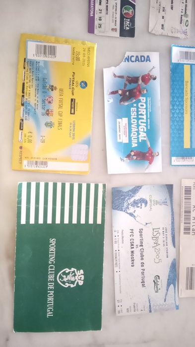 Conjunto de 14 Bilhetes Antigos de Futebol/Futsal/Outros