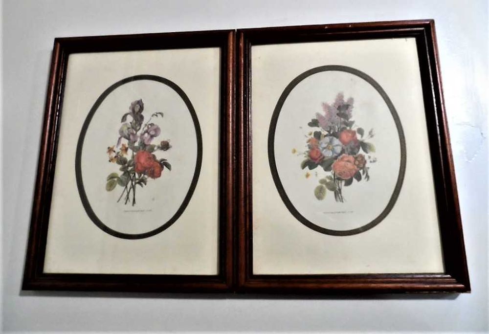 Floral-themed paintings of Italian origin.