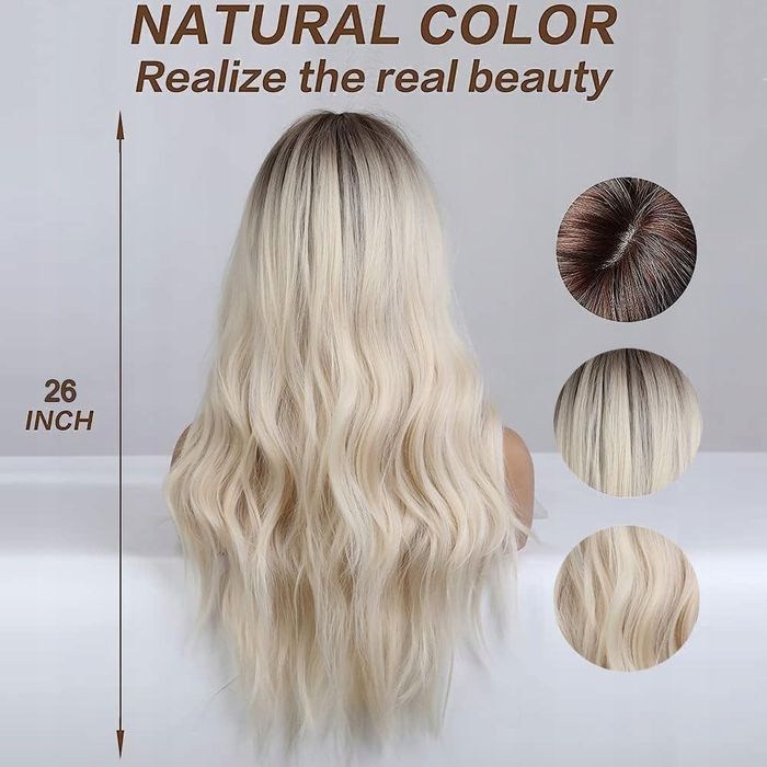 Peruka włosy długie syntetyczne blond