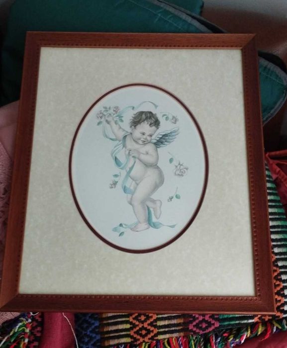 Quadro com bebé anjo