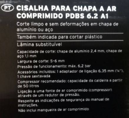Tesoura de cortar chapa de ar comprimido Nova