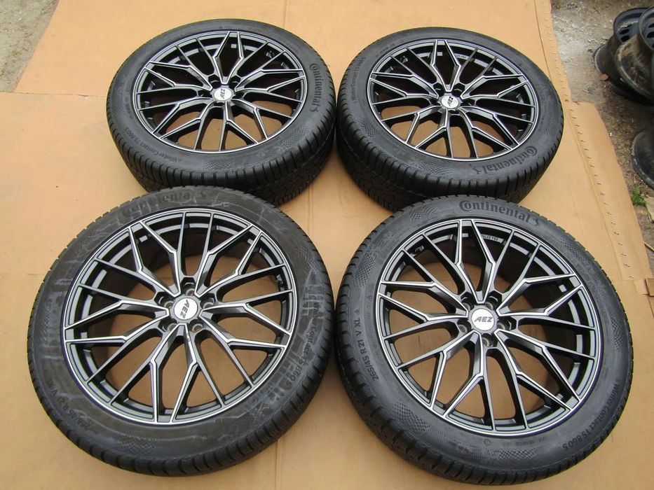 4x aez alcar felgi aluminiowe koła 21 8,5 j 5x108 et42 piasta 63,4 mm jaguar fpace f pace xf range rover velar volvo xc60 xc90 / opony 265/45 21 conti