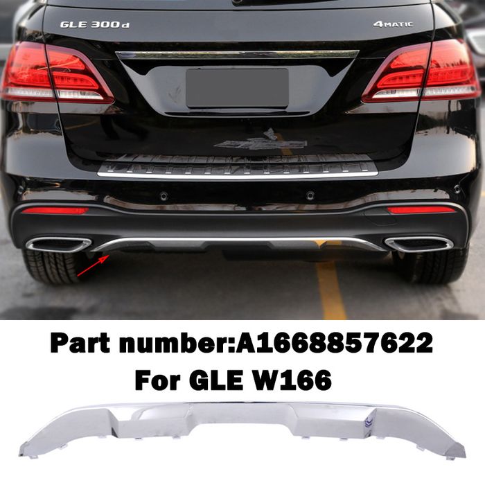 Хромированная накладка заднего бампера Mercedes Benz W166 Gle suv