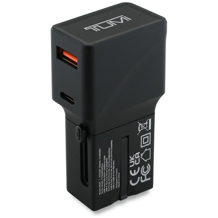 Ładowarka sieciowa TUMI Travel Adapter   25W USB-C / USB-A czarny