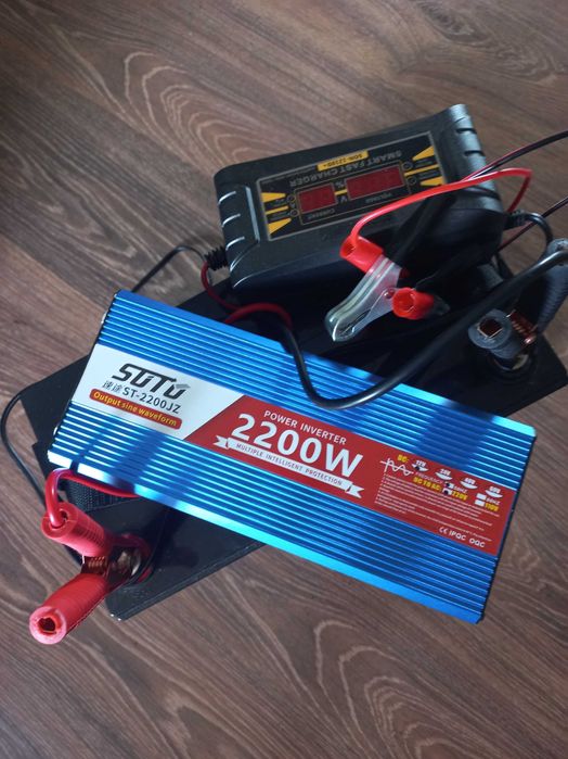 Інвертор SUTU DC 2200W+Аккумулятор Rebel GEL 12V 100Ah+зарядка 12V 10А