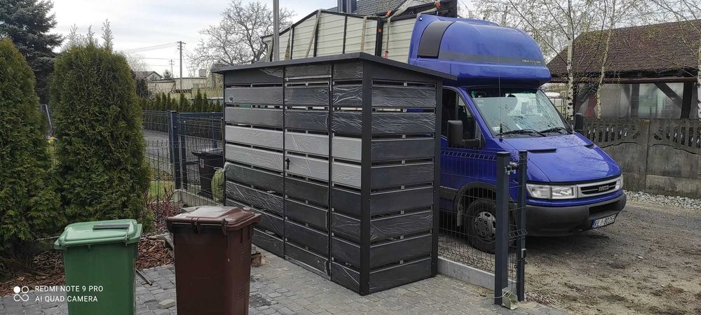Wiata Śmietnikowa z PANELA GRAFIT
