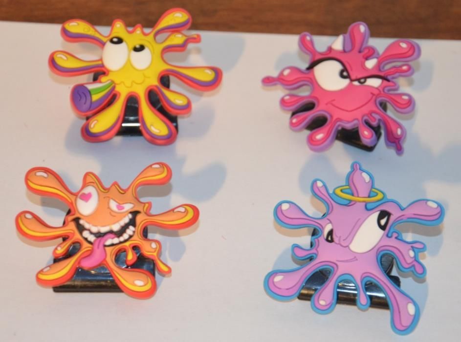 Magnéticos (frigorífico) em fimo com mola prende-papéis