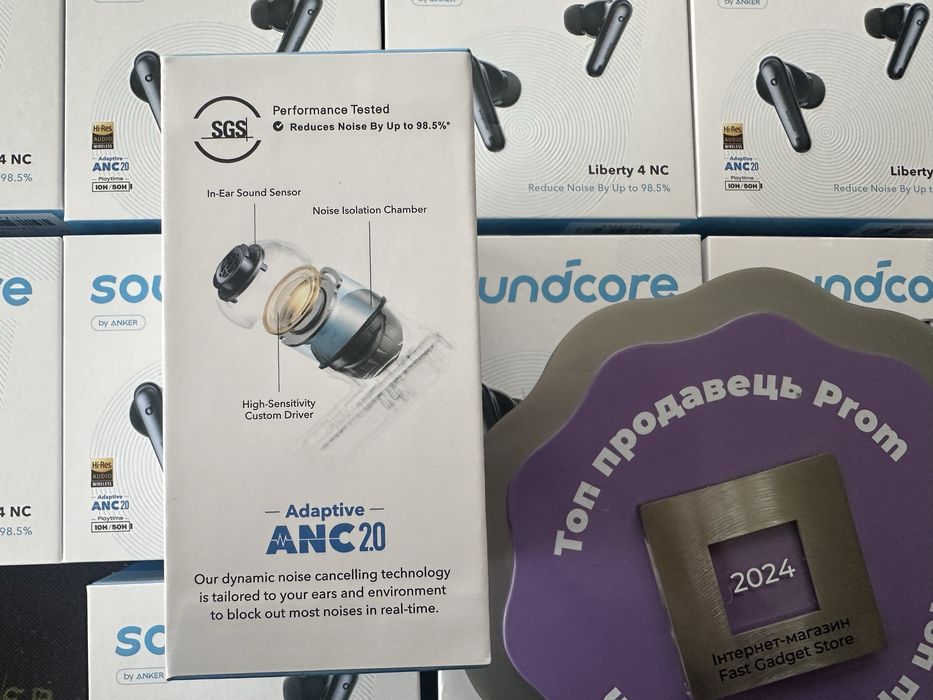 Навушники Anker Soundcore Liberty 4 NC Бездротові 98,5% зменшення шуму