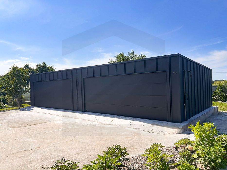 Garaż blaszany CAŁA POLSKA 6x6 9x6 8x6 6x5 6x5,8 grafit na rąbek T-PANEL