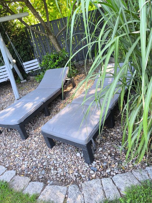 Leżak ogrodowy technoratan komplet okazja