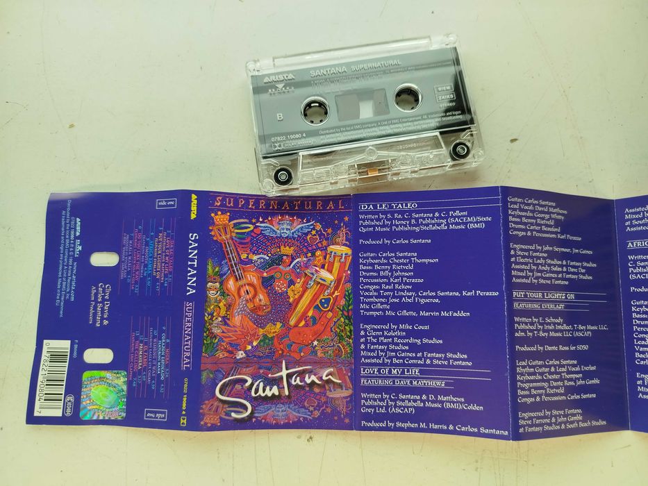 Santana Supernatural kaseta Arista Rock Latin Funk Soul Pop Blues