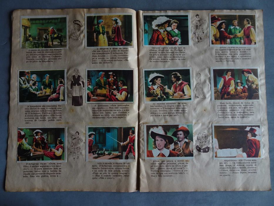 Caderneta de cromos Os Filhos dos 3 Mosqueteiros (faltam 45 cromos)