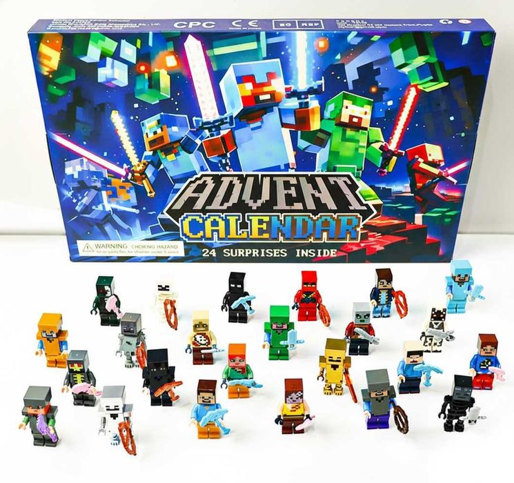 Адвент календарь Лего Майнкрафт на 24 окошка. Фигурки Lego Minecraft