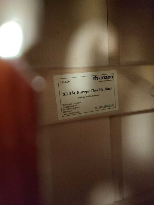 kontrabas thomann 33 masywny z osprzętem (Hora)