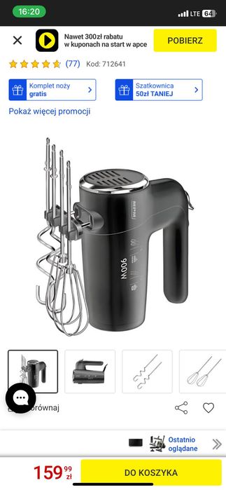 Mikser ręczny MPM MMR-23 — stan idealny, używany 2 tygodnie