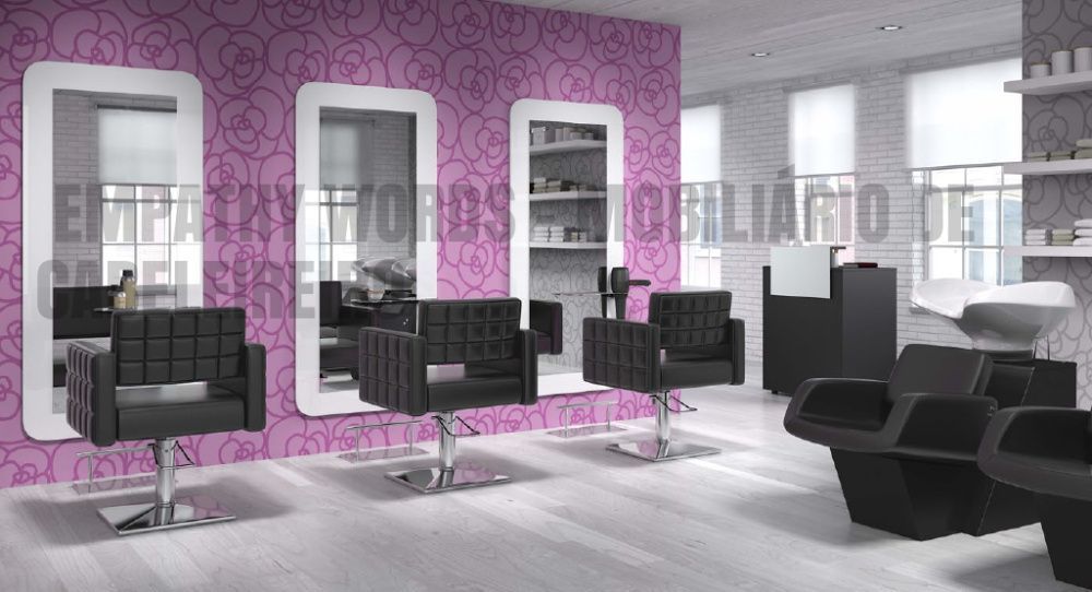 Mobiliário de cabeleireiro/ Cadeira / rampas / espelhos