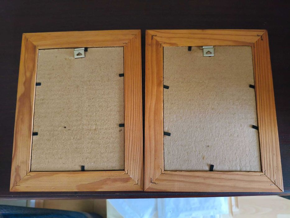 Par de Quadros Decorativos para Cozinha - Moldura em Madeira (23x18)