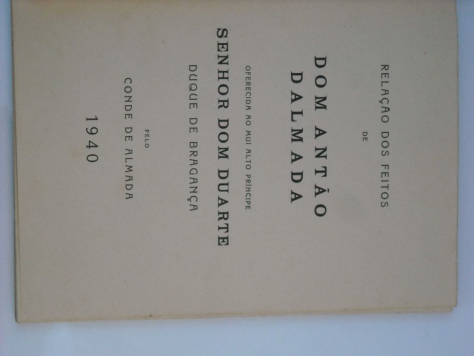 Relação dos Feitos de Dom Antão DÁlmada - Conde de Carnide