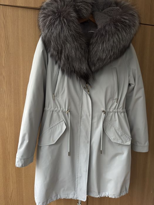 Парка, натуральне хутро, чорнобурка 48