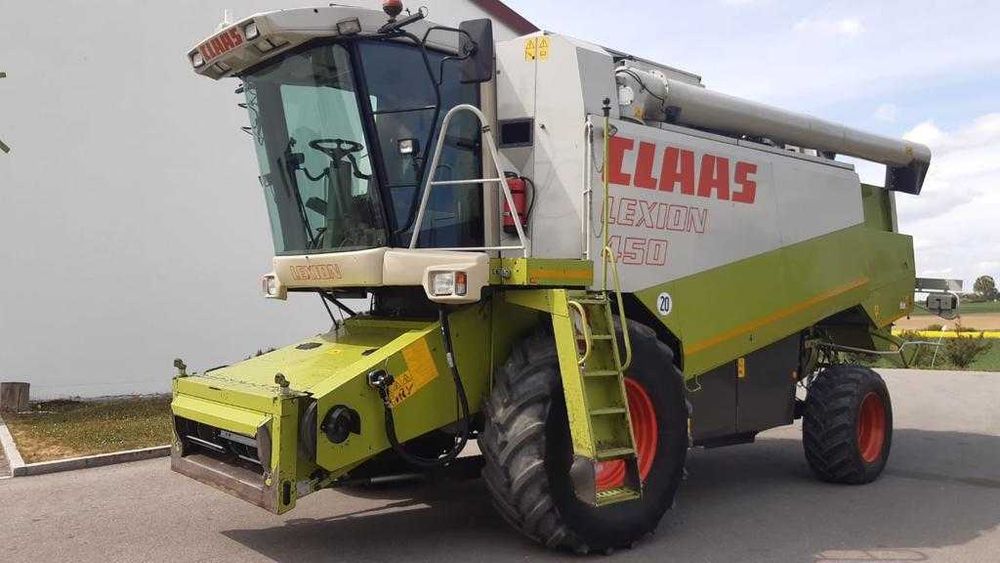 Claas Lexion 450, kombajn zbożowy, Cebis, sieczkarnia, rozrzutnik plew, stół, kosy boczne