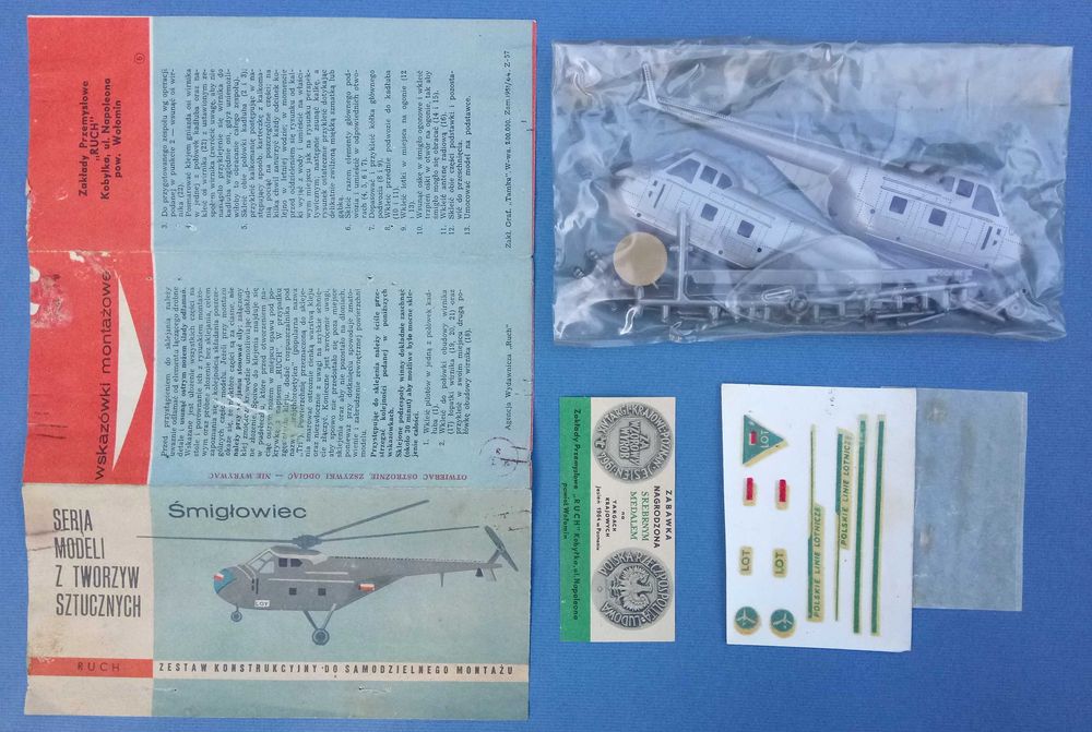 Model Śmigłowca Sikorsky S-55 z legendarnej początkowej edycji "RUCH"