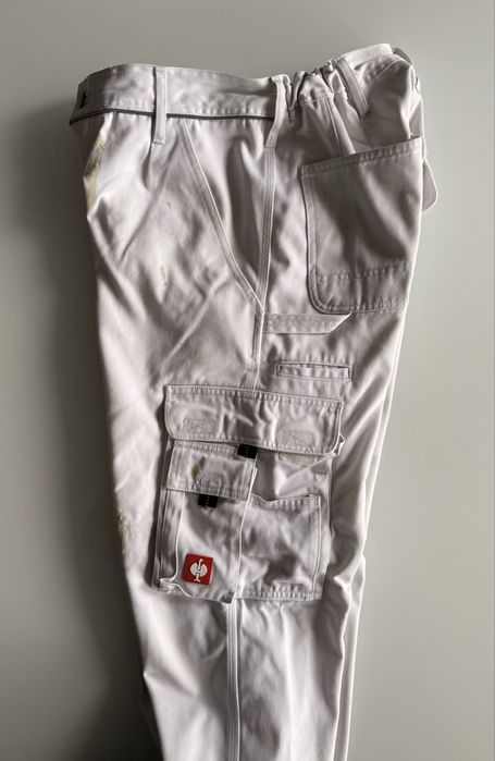 Mocne spodnie malarskie Engelbert Strauss, rozm 48, biale