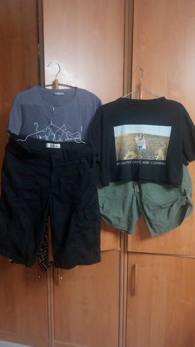 ZARA Zestaw młodzieżowy/damski 2xszorty +2x tshirt roz L od 12 do20lat