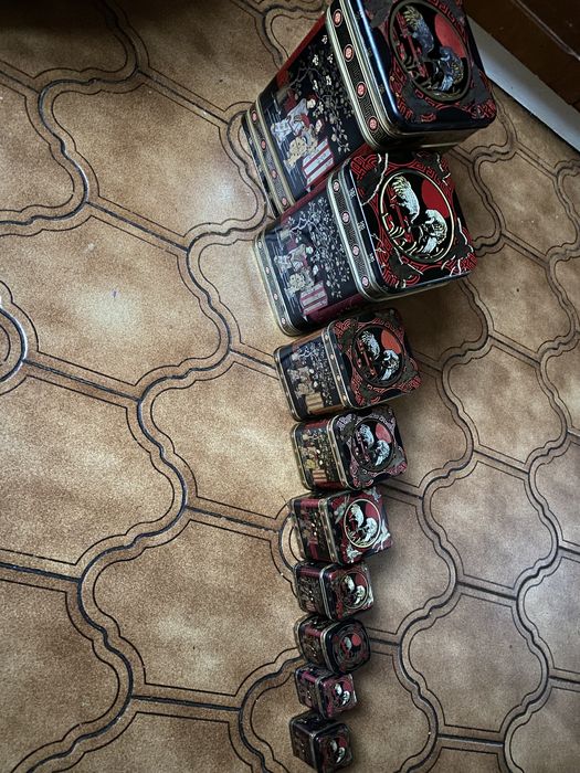 Zestaw 9 puszek BLACK JAPAN do herbat i ziół