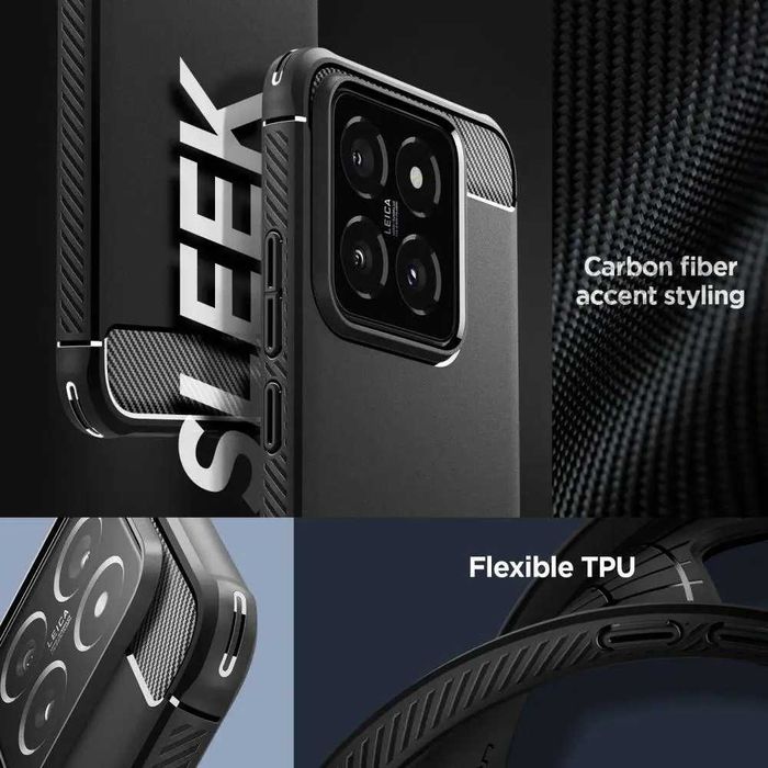 Чехол Spigen Rugged Armor для Xiaomi 14 Matte Black