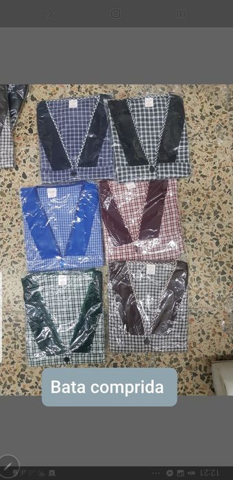 Bata Escola ou Bibe de escola Bata de xadrez curta e comprida