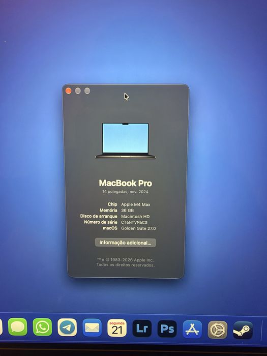 Macbook Pro M4 Max 14” | 36 GB | 14/32 | 1TB | Preto Sideral