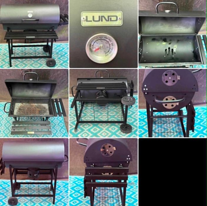 Duzy Grill Węglowy m-ki Lund z termometrem o wym. 52 cm x 94 cm x 107 cm stan bdb