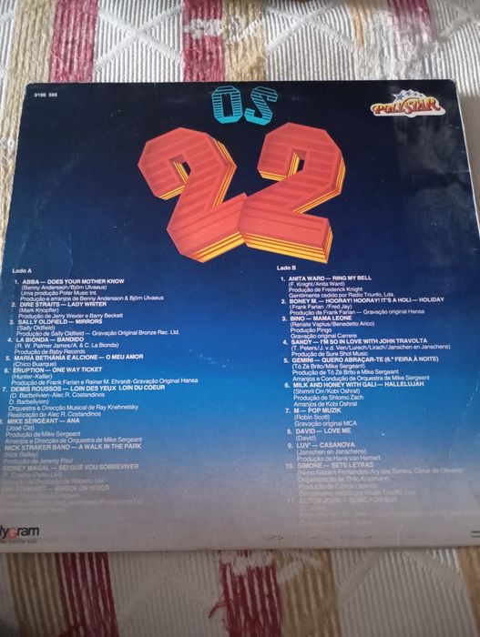 Disco Vinil LP - Os 22 (1979) - Polystar / ABBA, Dire Straits