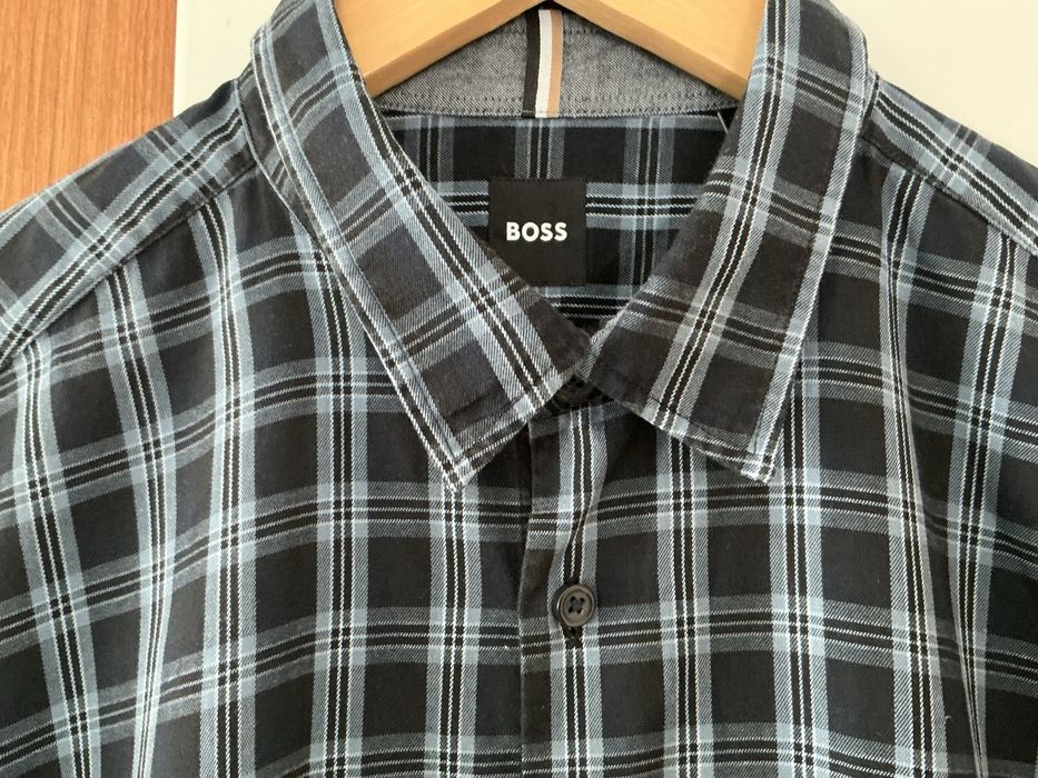 Koszula męska BOSS Hugo Boss flanelowa w kratę 100% bawełna L