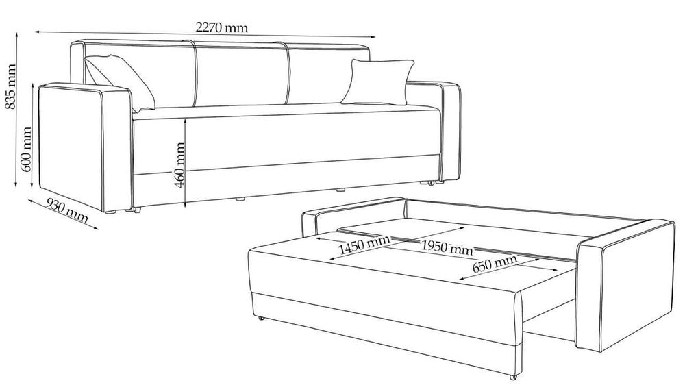 Диван прямий Віго. Фабрика Канстанта