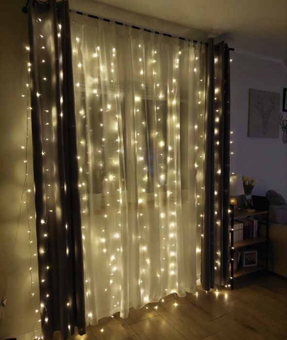 Kurtyna LED na Okno • Lampki Świąteczne • Wysoka Jakość