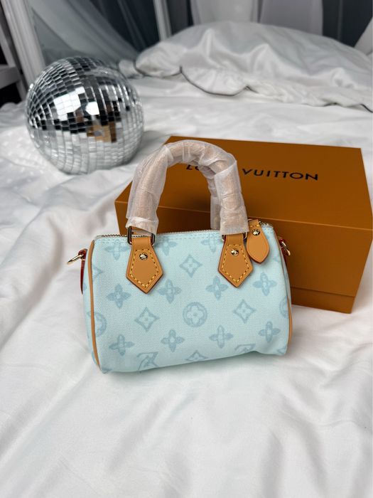 Сумка Louis Vuitton Nano Speedy Denim Mint